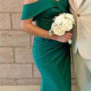 Cinderella One-Shoulder Green Dress